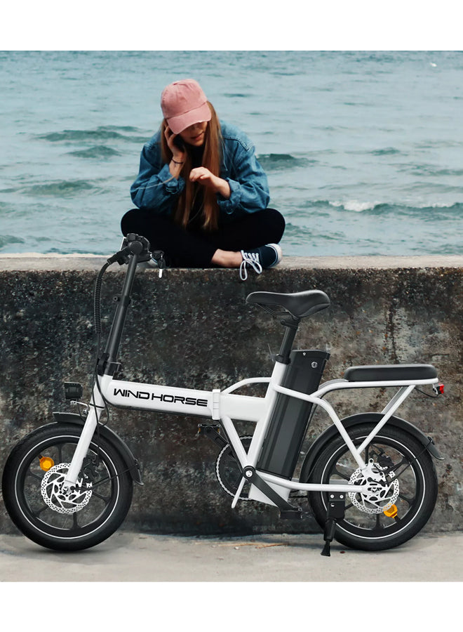 WINDHORSE W2A Folding Electric bike with 350W High Speed Motor, 36V 8AH Battery, 40 KM/H Speed, 35 KM Range, Dual Disk Brakes, Carbon Alloy Frame and 16 Inches Tires