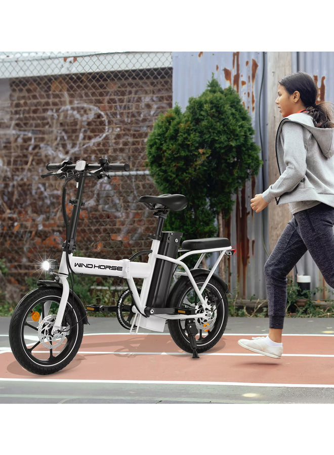 WINDHORSE W2A Folding Electric bike with 350W High Speed Motor, 36V 8AH Battery, 40 KM/H Speed, 35 KM Range, Dual Disk Brakes, Carbon Alloy Frame and 16 Inches Tires