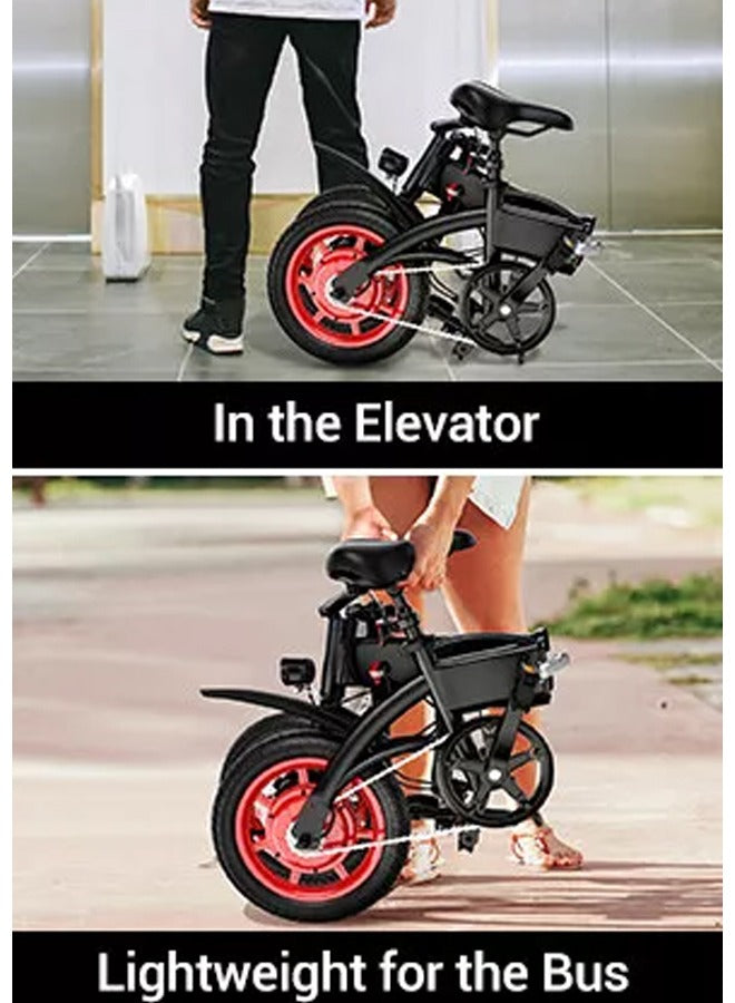 WINDHORSE C19 Foldable 2-in-1 Electric Bike and Cycle, 350W Brushless Motor, 35KM/H Speed, 36V 8Ah Battery, 25KM Range, 14-Inch Tires, Lightweight Carbon Alloy Frame – Portable E-Bike for City & Daily Commute