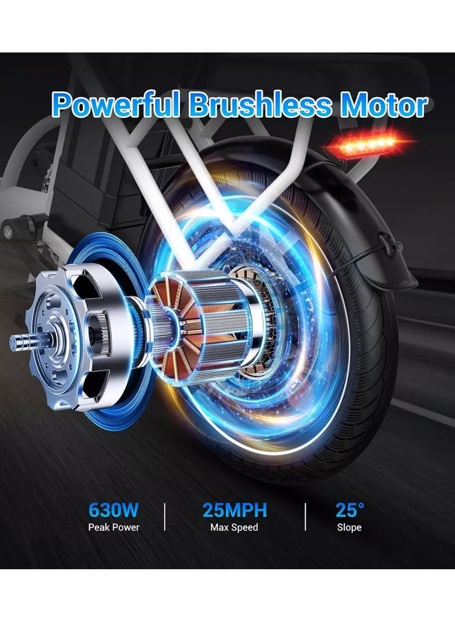 WINDHORSE W2B Folding Electric Bike with 350W High Speed Motor, 36V 8AH Battery, 40 KM/H Speed, 35 KM Range, Dual Disk Brakes, Carbon Alloy Frame and 16 Inches Tires, Front Suspension Fort, Portable Electric Bike with Dual Seat