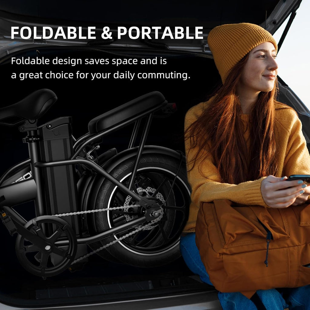 WINDHORSE W2A Folding Electric bike with 350W High Speed Motor, 36V 8AH Battery, 40 KM/H Speed, 35 KM Range, Dual Disk Brakes, Carbon Alloy Frame and 16 Inches Tires