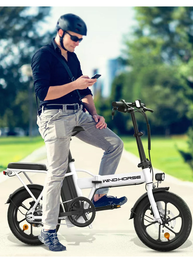 WINDHORSE W2A Folding Electric bike with 350W High Speed Motor, 36V 8AH Battery, 40 KM/H Speed, 35 KM Range, Dual Disk Brakes, Carbon Alloy Frame and 16 Inches Tires