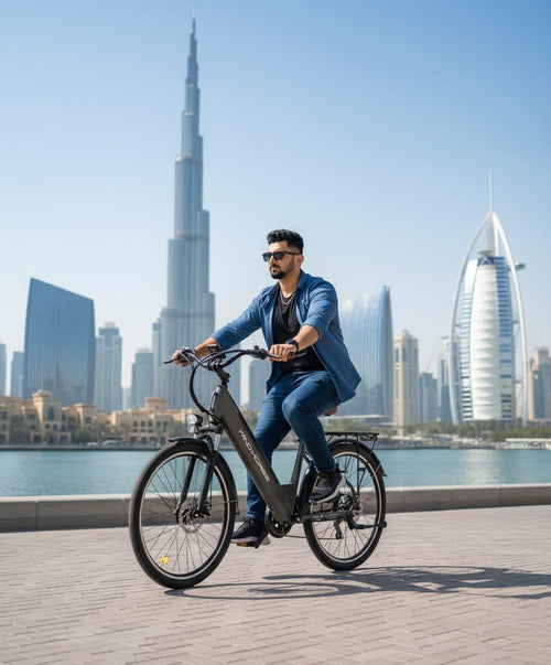 WINDHORSE F2 Electric Bike 350W Motor, 36V 13Ah Removable Battery, 32KM/H Max Speed, 40–80KM Range, 26 Inches Tires, Shimano 7-Speed, Dual Disc Brakes, Front Suspension, 3 Riding Modes