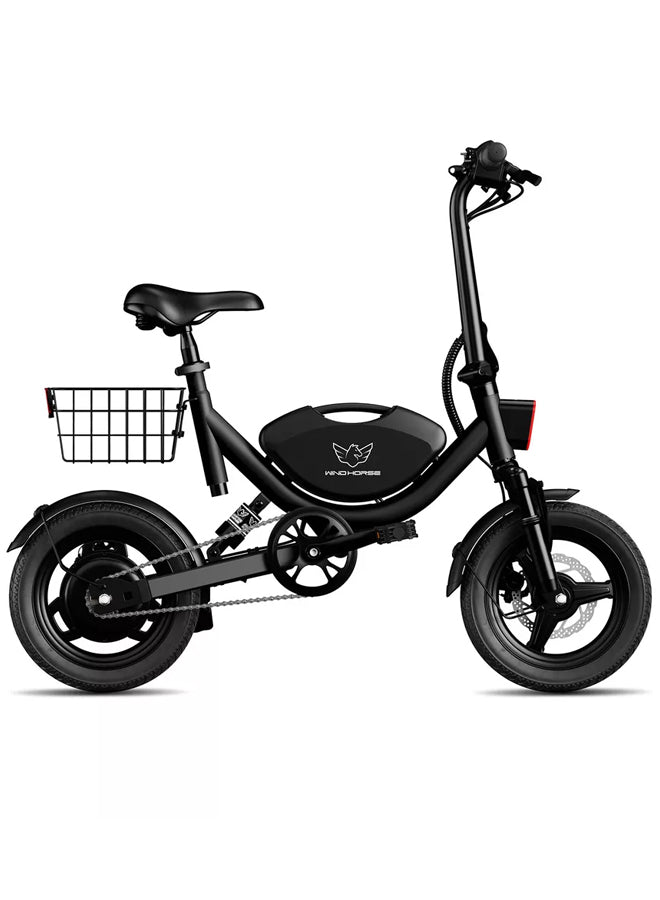 WINDHORSE W3 Foldable Electric Bike for Adults 500W Brushless Hub Motor, 40 KMH Max Speed, 25-35 KM Range with 36V 8AH Battery, 14 Inches Tires with Dual Suspension and Disc Brakes, Lightweight Carbon Alloy Frame