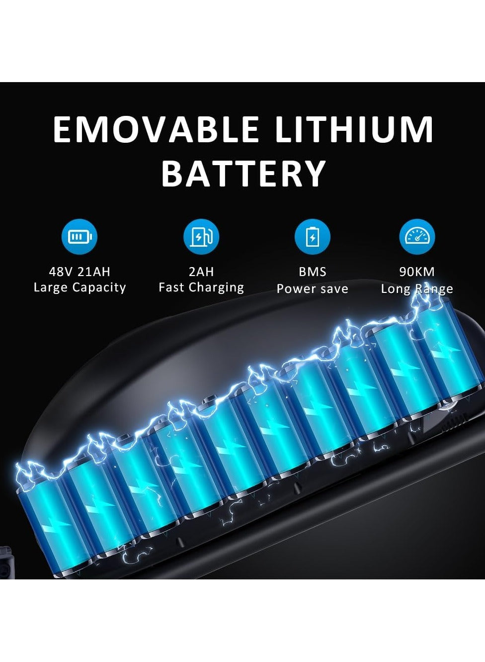 WINDHORSE D5 Electric Off-Road Bike, 1000W Powerful Brushless Motor, 48V 21Ah Removable Battery, 60KM/H Max Speed, 60–80KM Range, 20-Inch Fat Tires, Carbon Alloy Frame, Hydraulic Disc Brakes, Shimano 7-Speed Gears