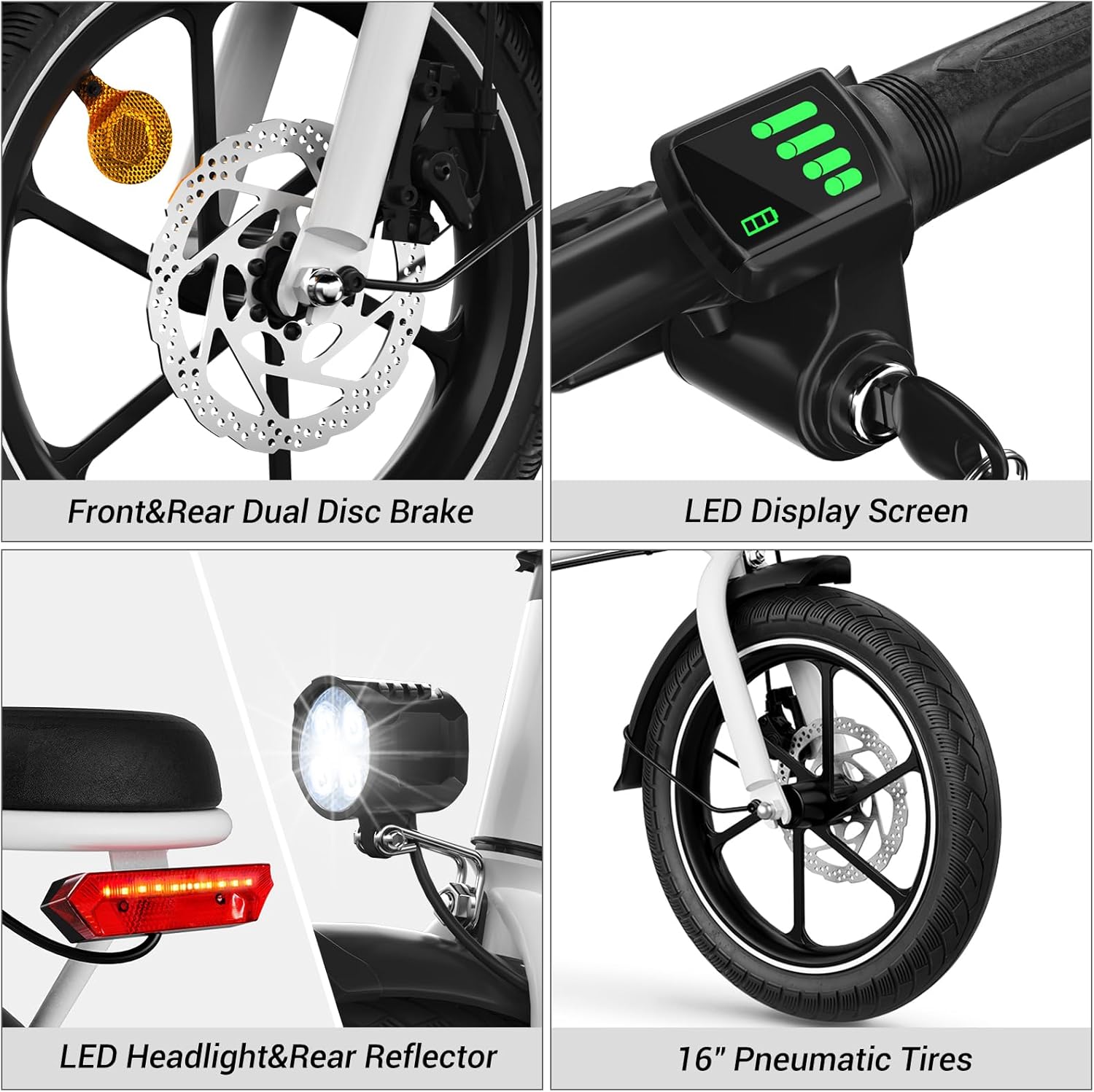 WINDHORSE W2A Folding Electric bike with 350W High Speed Motor, 36V 8AH Battery, 40 KM/H Speed, 35 KM Range, Dual Disk Brakes, Carbon Alloy Frame and 16 Inches Tires