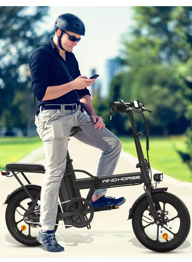 WINDHORSE W2A Folding Electric bike with 350W High Speed Motor, 36V 8AH Battery, 40 KM/H Speed, 35 KM Range, Dual Disk Brakes, Carbon Alloy Frame and 16 Inches Tires