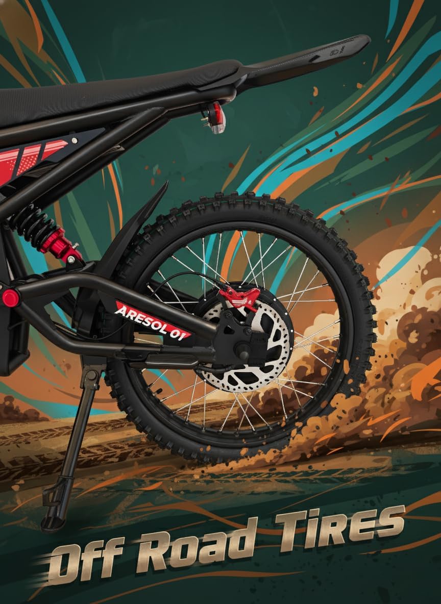 WINDHORSE Y1 Electric Dirt Bike 3000W, 90KM/H Speed, 60V 35Ah Removable Battery, 70KM Range, Carbon Alloy Frame, 19x3 Inches Off-Road Tires, Dual Suspension