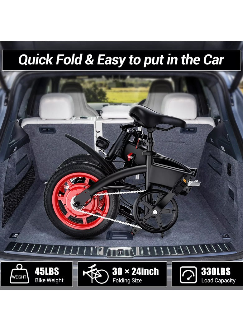 WINDHORSE C19 Foldable 2-in-1 Electric Bike and Cycle, 350W Brushless Motor, 35KM/H Speed, 36V 8Ah Battery, 25KM Range, 14-Inch Tires, Lightweight Carbon Alloy Frame – Portable E-Bike for City & Daily Commute