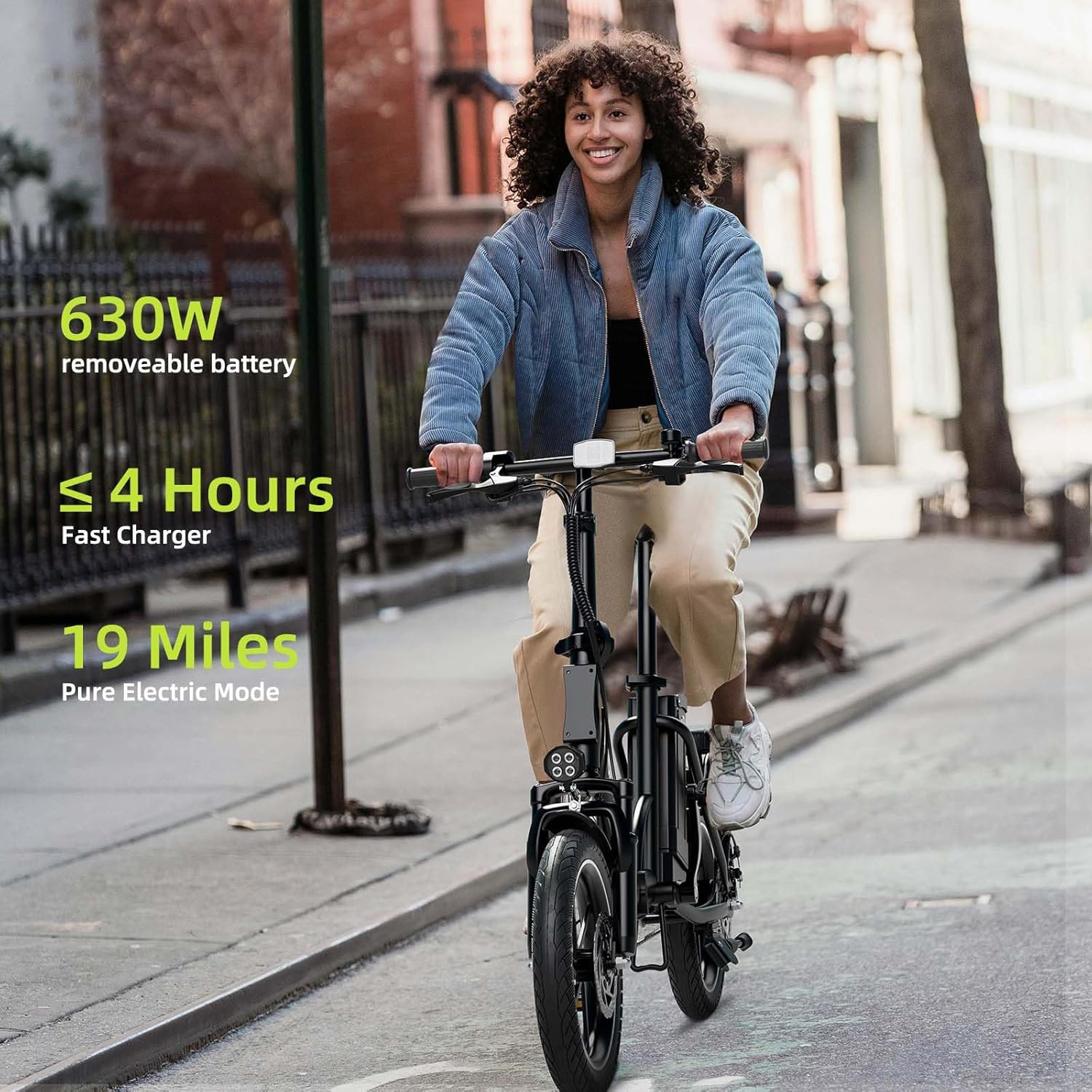 WINDHORSE W2B Folding Electric Bike with 350W High Speed Motor, 36V 8AH Battery, 40 KM/H Speed, 35 KM Range, Dual Disk Brakes, Carbon Alloy Frame and 16 Inches Tires, Front Suspension Fort, Portable Electric Bike with Dual Seat