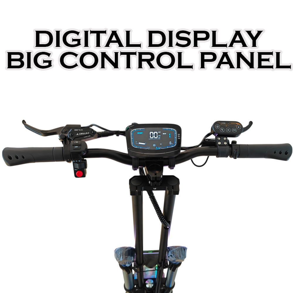 WINDHORSE H3 Powerful Electric Scooter 3000W Dual Motor  – 60V 40Ah Battery, 85 KM/H Max Speed, 120 KM Range – 13 Inches Tires, Hydraulic Brakes, Dual Suspension, 3 LED Headlights, Strong Steel Frame, Full Body RGB Lights