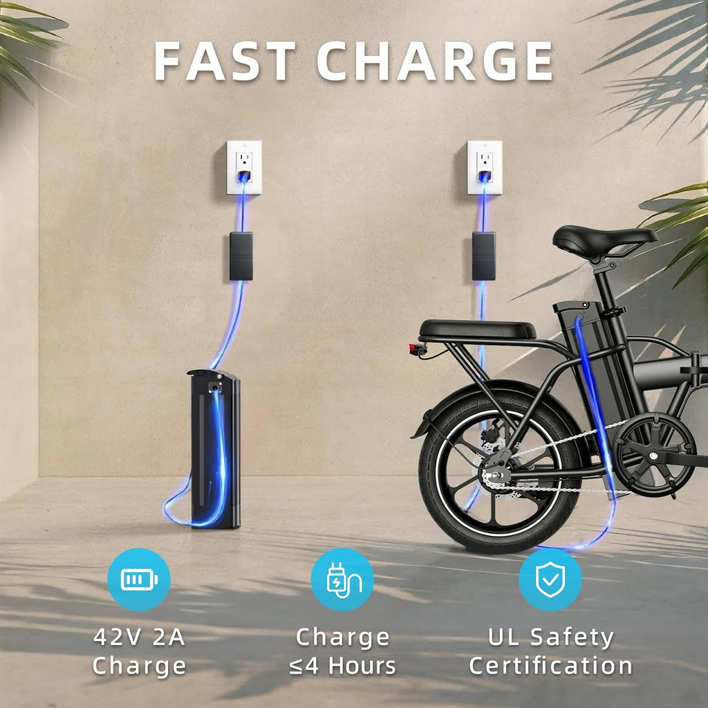 WINDHORSE W2A Folding Electric bike with 350W High Speed Motor, 36V 8AH Battery, 40 KM/H Speed, 35 KM Range, Dual Disk Brakes, Carbon Alloy Frame and 16 Inches Tires