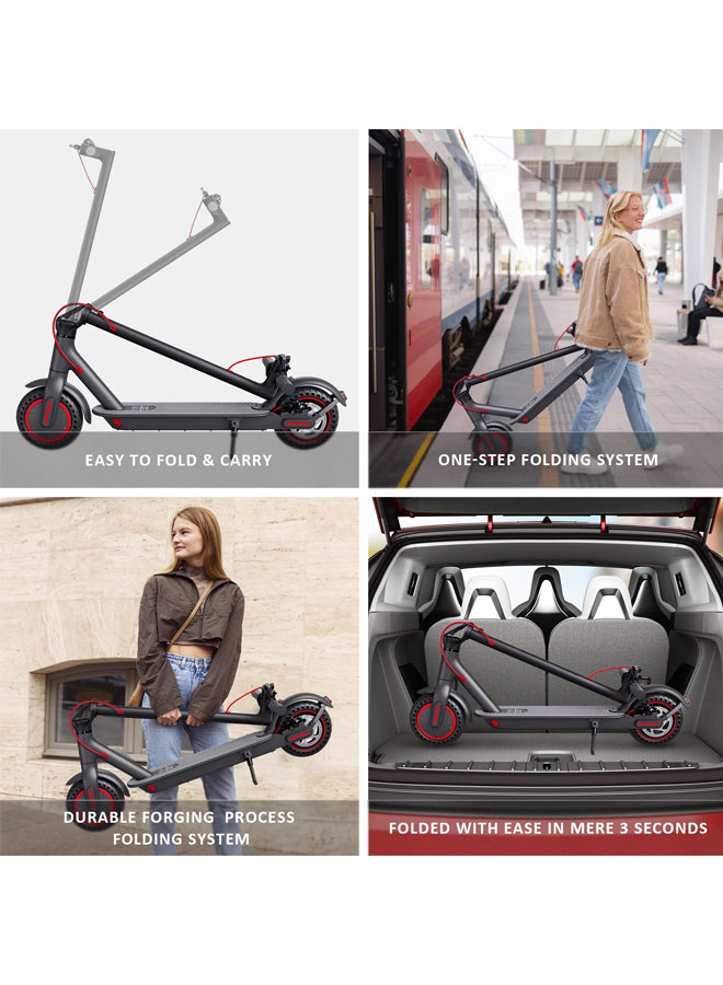 WINDHORSE T1 Electric Lightweight Folding Scooter, 350W Motor, 36V 8Ah Battery, 8.5 Inches Tires, 30KM Range, 30KM/H Speed, Digital Display and App Control, E-Scooter with Helmet and Safety Vest