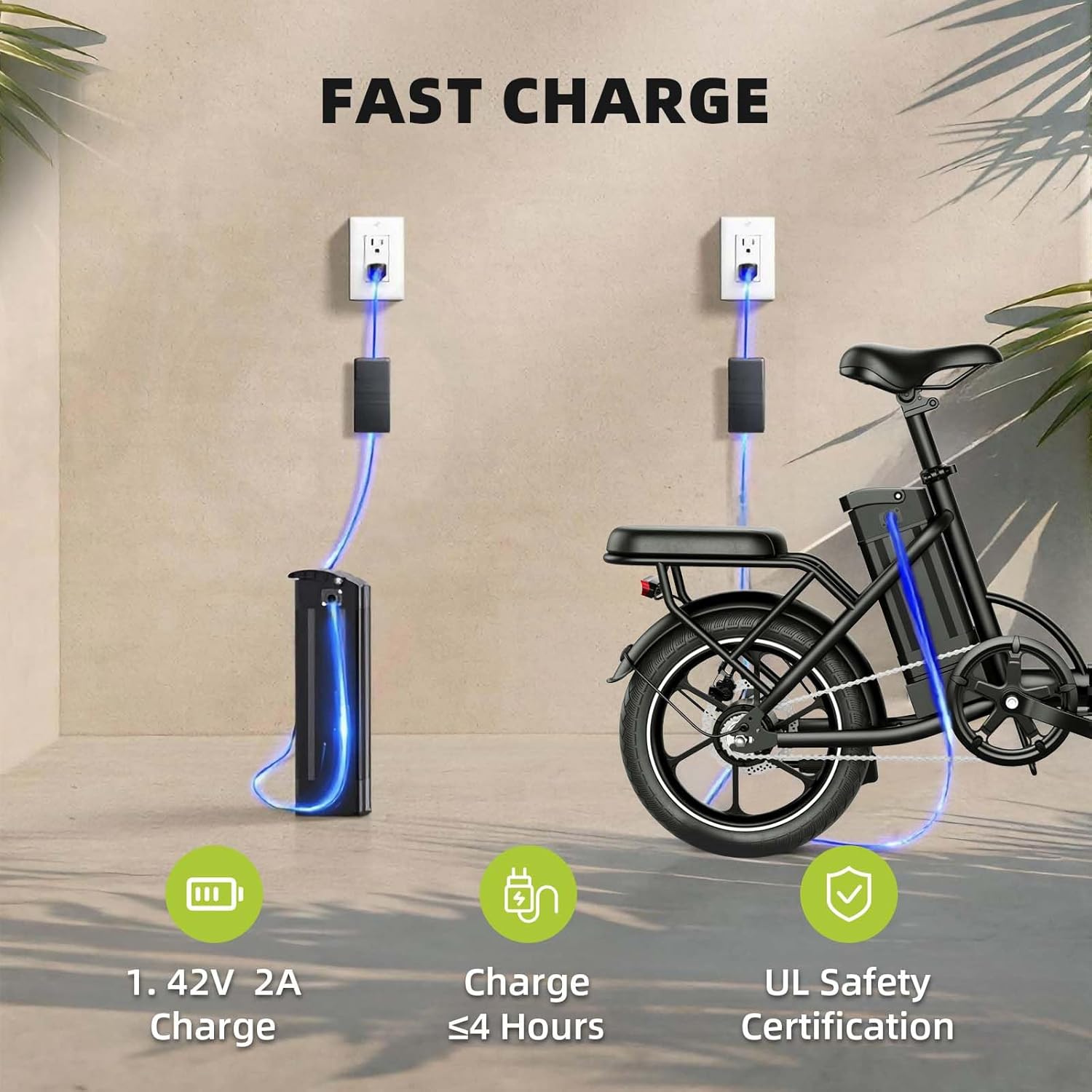 WINDHORSE W2B Folding Electric Bike with 350W High Speed Motor, 36V 8AH Battery, 40 KM/H Speed, 35 KM Range, Dual Disk Brakes, Carbon Alloy Frame and 16 Inches Tires, Front Suspension Fort, Portable Electric Bike with Dual Seat