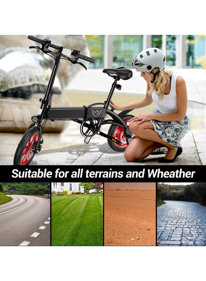 WINDHORSE C19 Foldable 2-in-1 Electric Bike and Cycle, 350W Brushless Motor, 35KM/H Speed, 36V 8Ah Battery, 25KM Range, 14-Inch Tires, Lightweight Carbon Alloy Frame – Portable E-Bike for City & Daily Commute