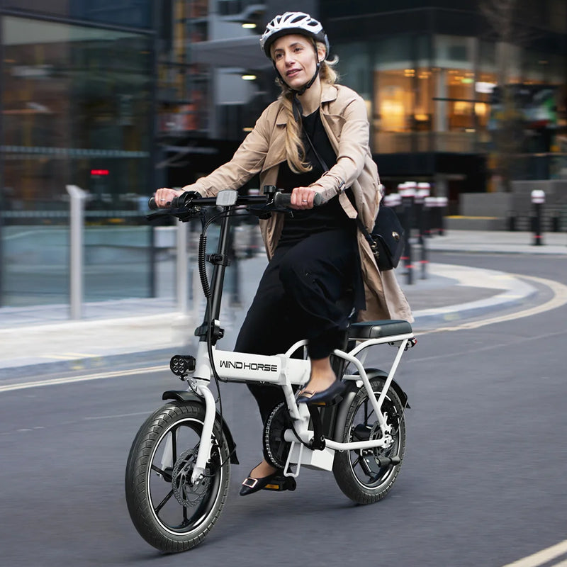 WINDHORSE W2A Folding Electric bike with 350W High Speed Motor, 36V 8AH Battery, 40 KM/H Speed, 35 KM Range, Dual Disk Brakes, Carbon Alloy Frame and 16 Inches Tires