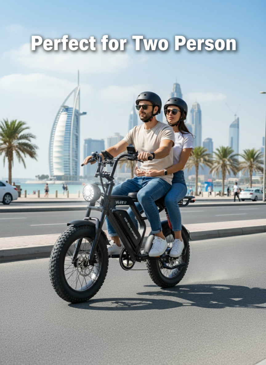 WINDHORSE V8 PRO Electric Bike – 750W Gear Hub Motor, 48V 16.6AH Battery, 50KM/H Speed, 45KM Range, 20-Inch Fat Tires, Dual Suspension, Shimano 7-Speed, Carbon Alloy Frame, Dual Disc Brakes