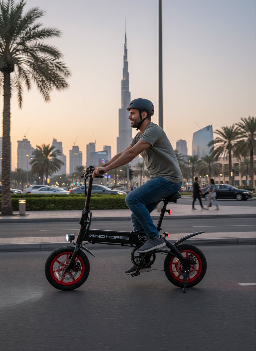 WINDHORSE C19 Foldable 2-in-1 Electric Bike and Cycle, 350W Brushless Motor, 35KM/H Speed, 36V 8Ah Battery, 25KM Range, 14-Inch Tires, Lightweight Carbon Alloy Frame – Portable E-Bike for City & Daily Commute