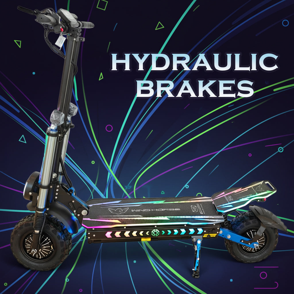 WINDHORSE H3 Powerful Electric Scooter 3000W Dual Motor  – 60V 40Ah Battery, 85 KM/H Max Speed, 120 KM Range – 13 Inches Tires, Hydraulic Brakes, Dual Suspension, 3 LED Headlights, Strong Steel Frame, Full Body RGB Lights