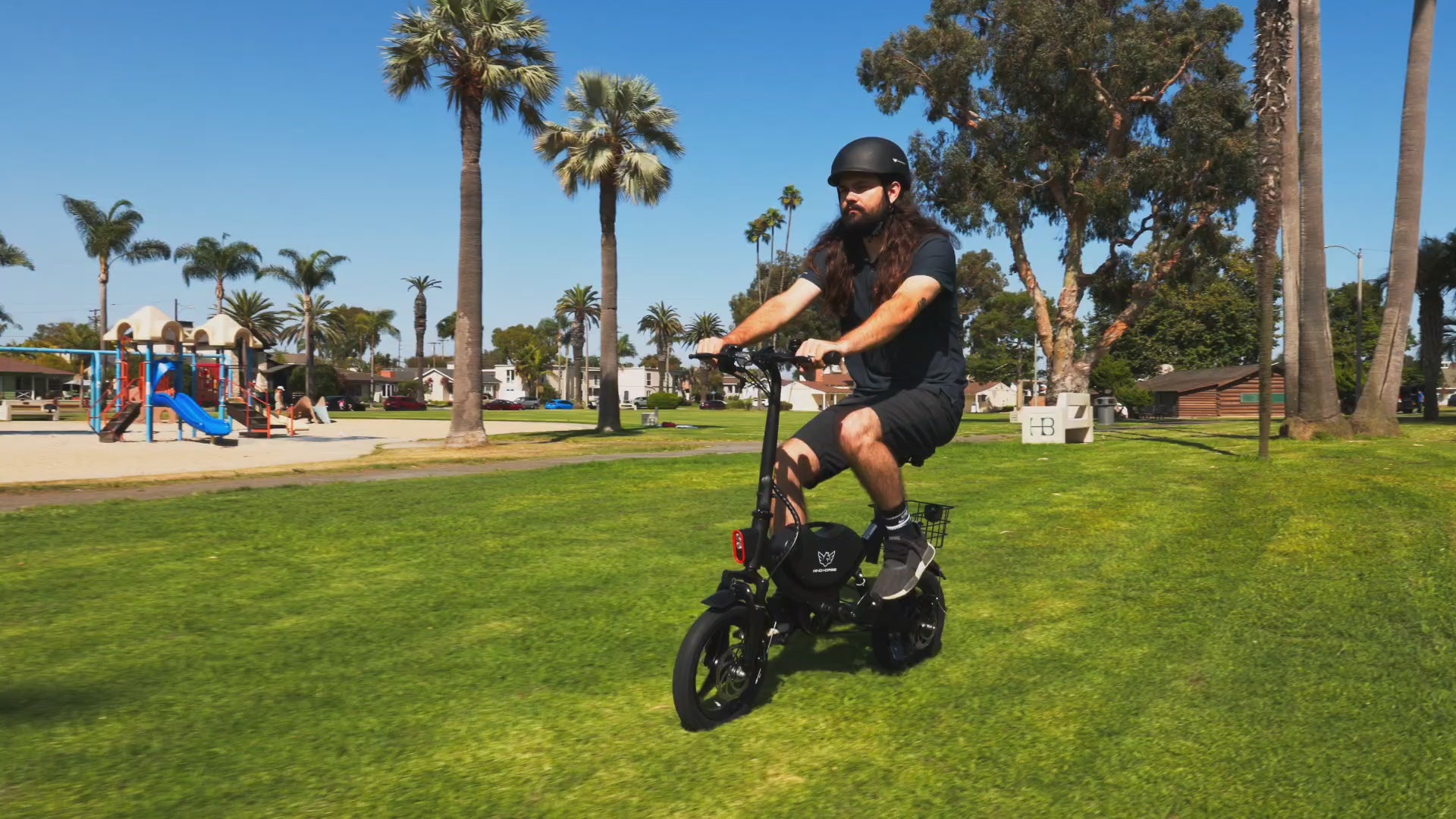 WINDHORSE W3 Foldable Electric Bike for Adults 500W Brushless Hub Motor, 40 KMH Max Speed, 25-35 KM Range with 36V 8AH Battery, 14 Inches Tires with Dual Suspension and Disc Brakes, Lightweight Carbon Alloy Frame